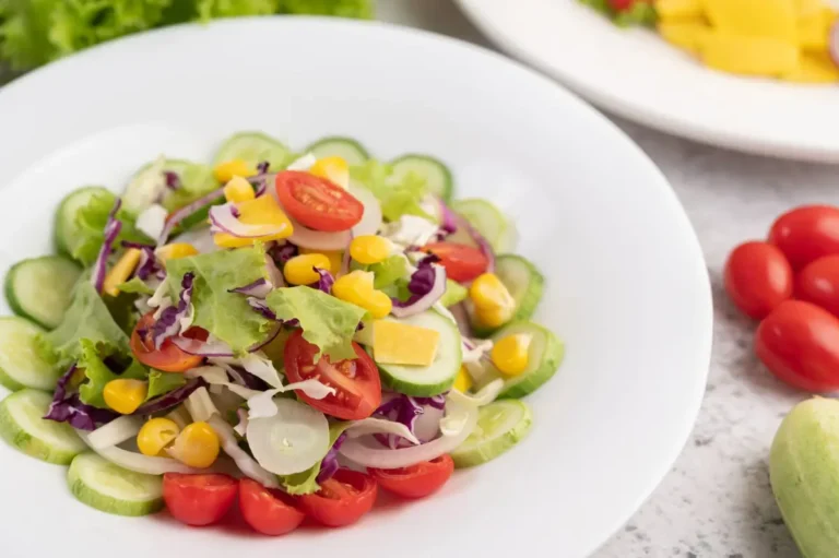 Discover the vibrant Golden Girl Salad with Sweet Corn Vinaigrette - a perfect blend of fresh veggies and a tangy dressing for a nutritious meal.